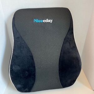 Niceeday Black Lumbar Support Pillow Memory Foam Orthopedic Back Cushion